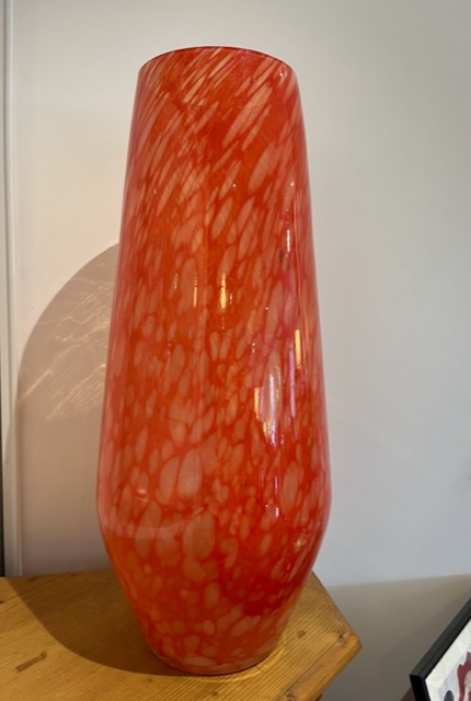 Orange on sale glass vase